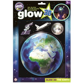 Αυτοκόλλητη Γη  3D Glow